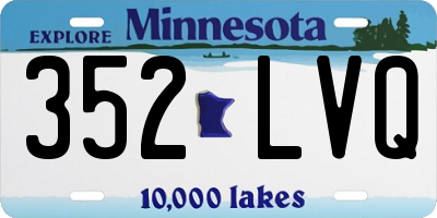 MN license plate 352LVQ
