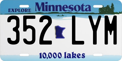 MN license plate 352LYM