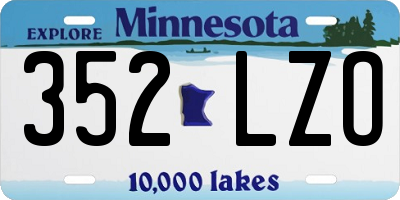 MN license plate 352LZO