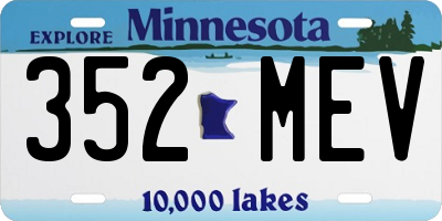 MN license plate 352MEV