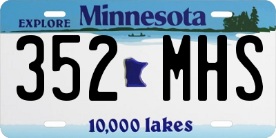 MN license plate 352MHS