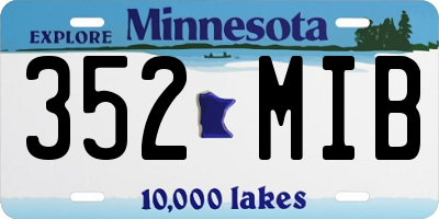 MN license plate 352MIB