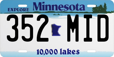 MN license plate 352MID