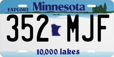 MN license plate 352MJF