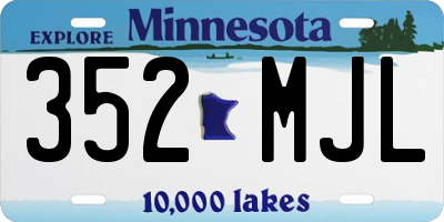 MN license plate 352MJL