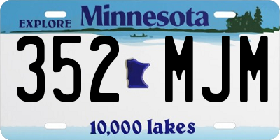 MN license plate 352MJM