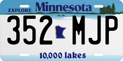 MN license plate 352MJP