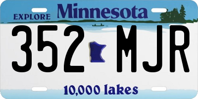 MN license plate 352MJR