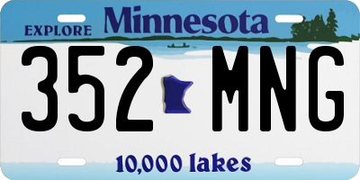 MN license plate 352MNG