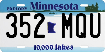 MN license plate 352MQU