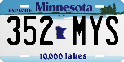 MN license plate 352MYS