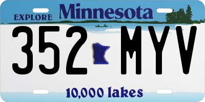 MN license plate 352MYV