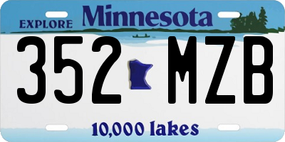 MN license plate 352MZB