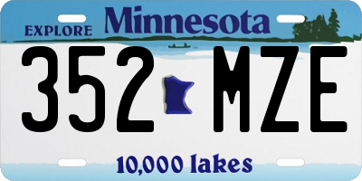 MN license plate 352MZE