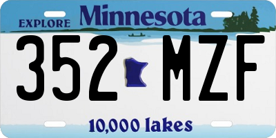 MN license plate 352MZF
