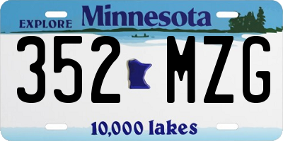MN license plate 352MZG