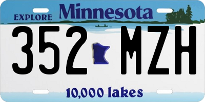 MN license plate 352MZH