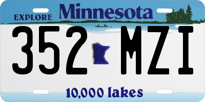 MN license plate 352MZI