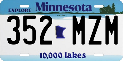 MN license plate 352MZM