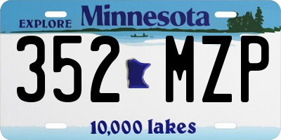 MN license plate 352MZP