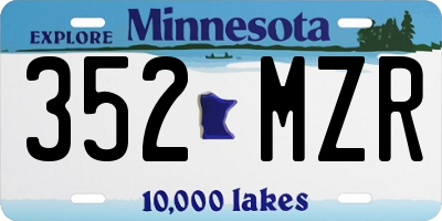 MN license plate 352MZR
