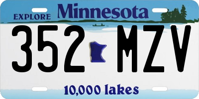 MN license plate 352MZV