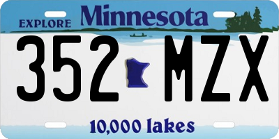 MN license plate 352MZX