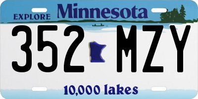MN license plate 352MZY