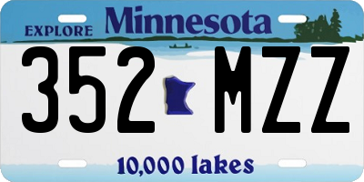 MN license plate 352MZZ
