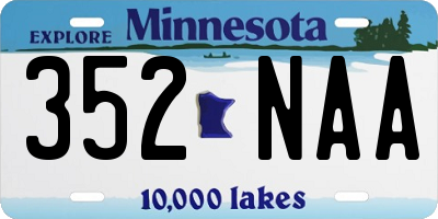 MN license plate 352NAA
