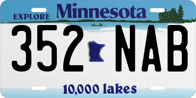 MN license plate 352NAB
