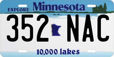 MN license plate 352NAC