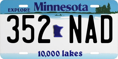 MN license plate 352NAD