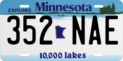 MN license plate 352NAE