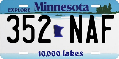 MN license plate 352NAF