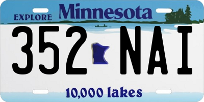 MN license plate 352NAI