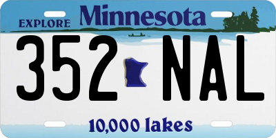 MN license plate 352NAL