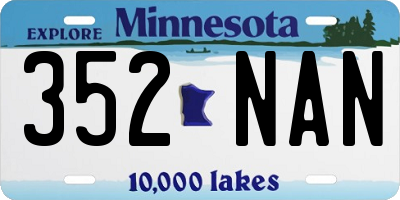 MN license plate 352NAN