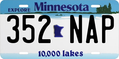 MN license plate 352NAP