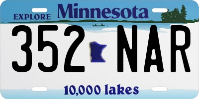 MN license plate 352NAR