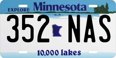 MN license plate 352NAS