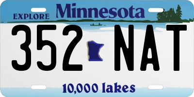MN license plate 352NAT