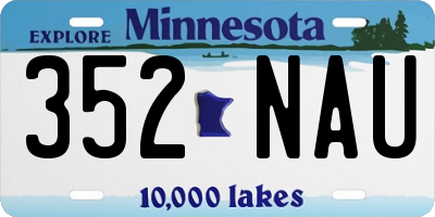 MN license plate 352NAU