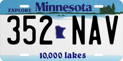 MN license plate 352NAV