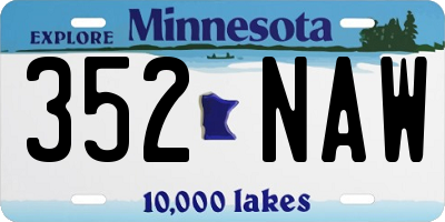 MN license plate 352NAW