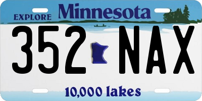 MN license plate 352NAX