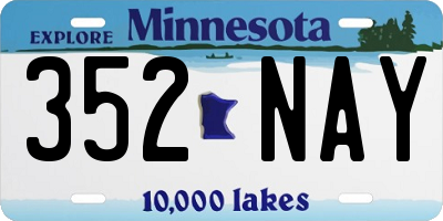 MN license plate 352NAY