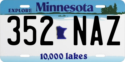 MN license plate 352NAZ