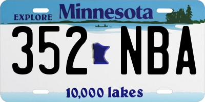 MN license plate 352NBA