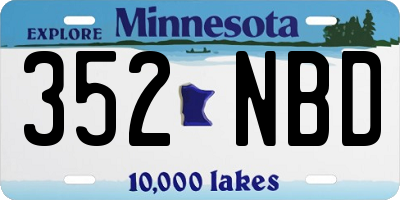 MN license plate 352NBD